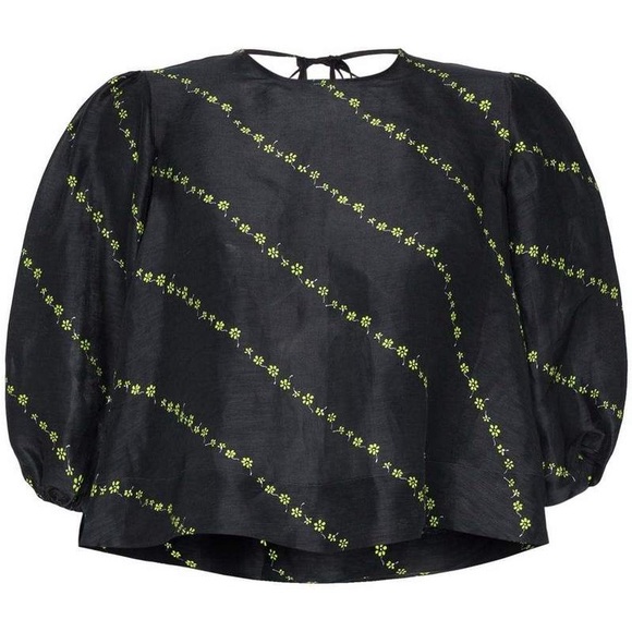 Ganni Linen & Silk Top Size M/US8/DK 38 - Picture 11 of 15